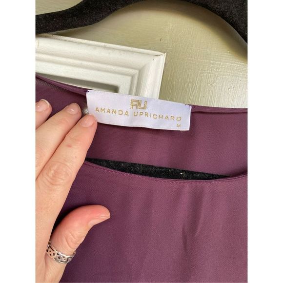 Amanda Uprichard Plum Purple Tunic Long-Sleeve Blouse Top, Size Medium, MP $159 - Picture 2 of 6